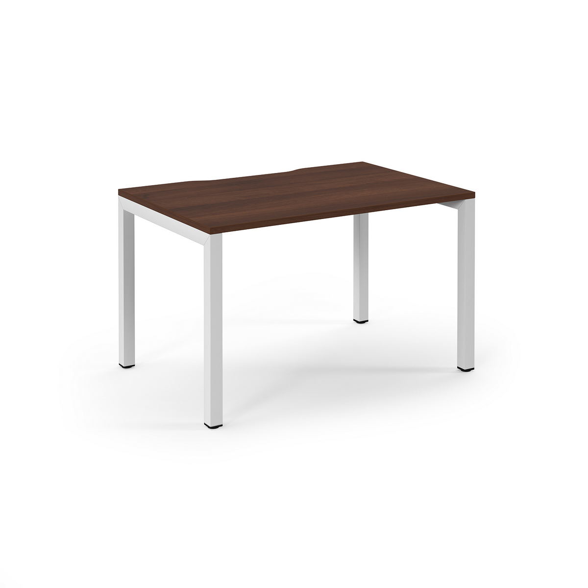 Picture of Connex Scalloped 1200 x 800 x 725mm Single Desk - White Frame / Walnut Top