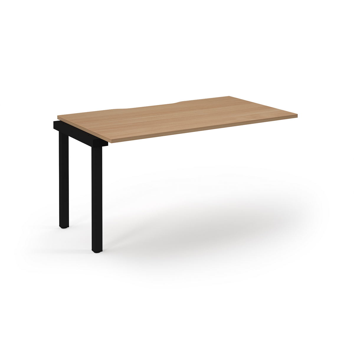 Picture of Connex Scalloped 1400 x 800 x 725mm Single Add On Bay - Black Frame / Beech Top