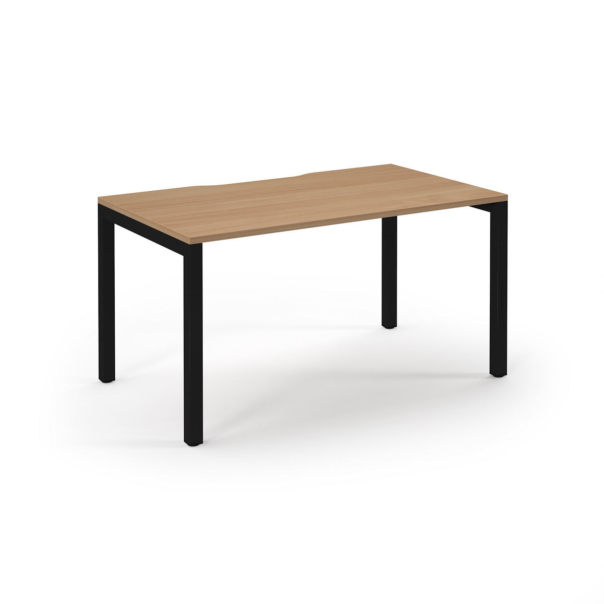 Picture of Connex Scalloped 1400 x 800 x 725mm Single Desk - Black Frame / Beech Top