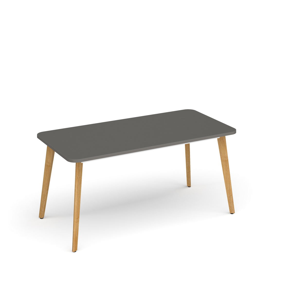 Picture of Saxon rectangular worktable with 4 oak legs 1800mm x 800mm - onyx grey