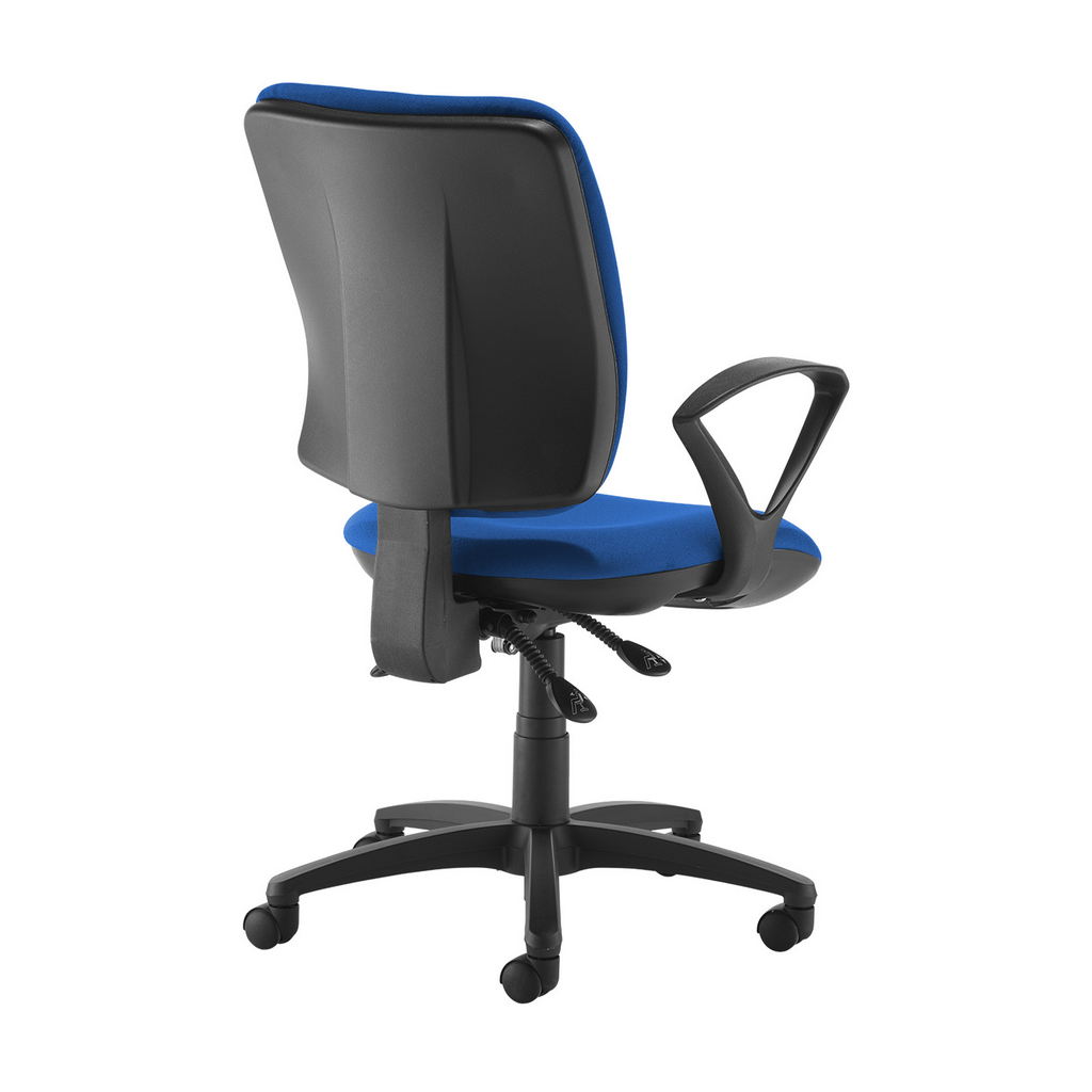 Picture of Senza High fabric back operator chair with fixed arms - blue