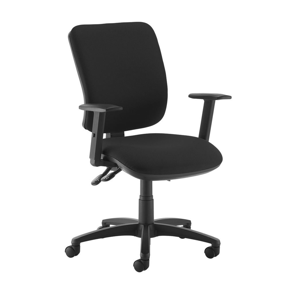 Picture of Senza high back operator chair with adjustable arms - black