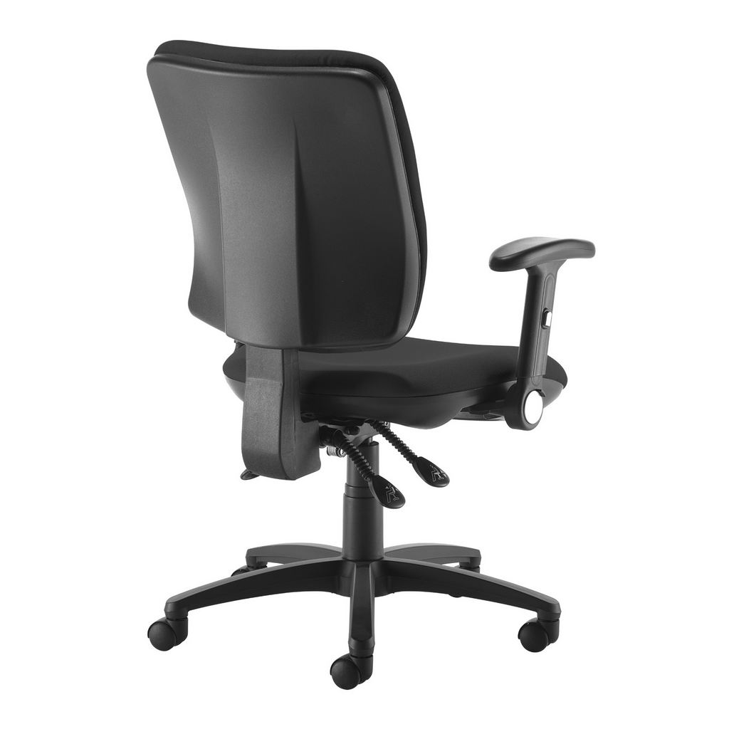 Picture of Senza High fabric back operator chair with folding arms - black