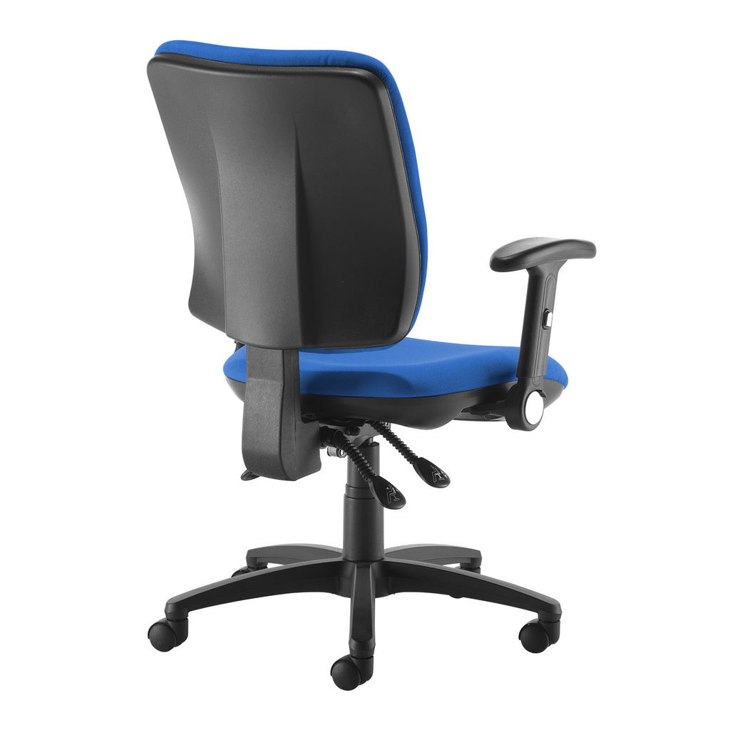 Picture of Senza high back operator chair with folding arms - blue