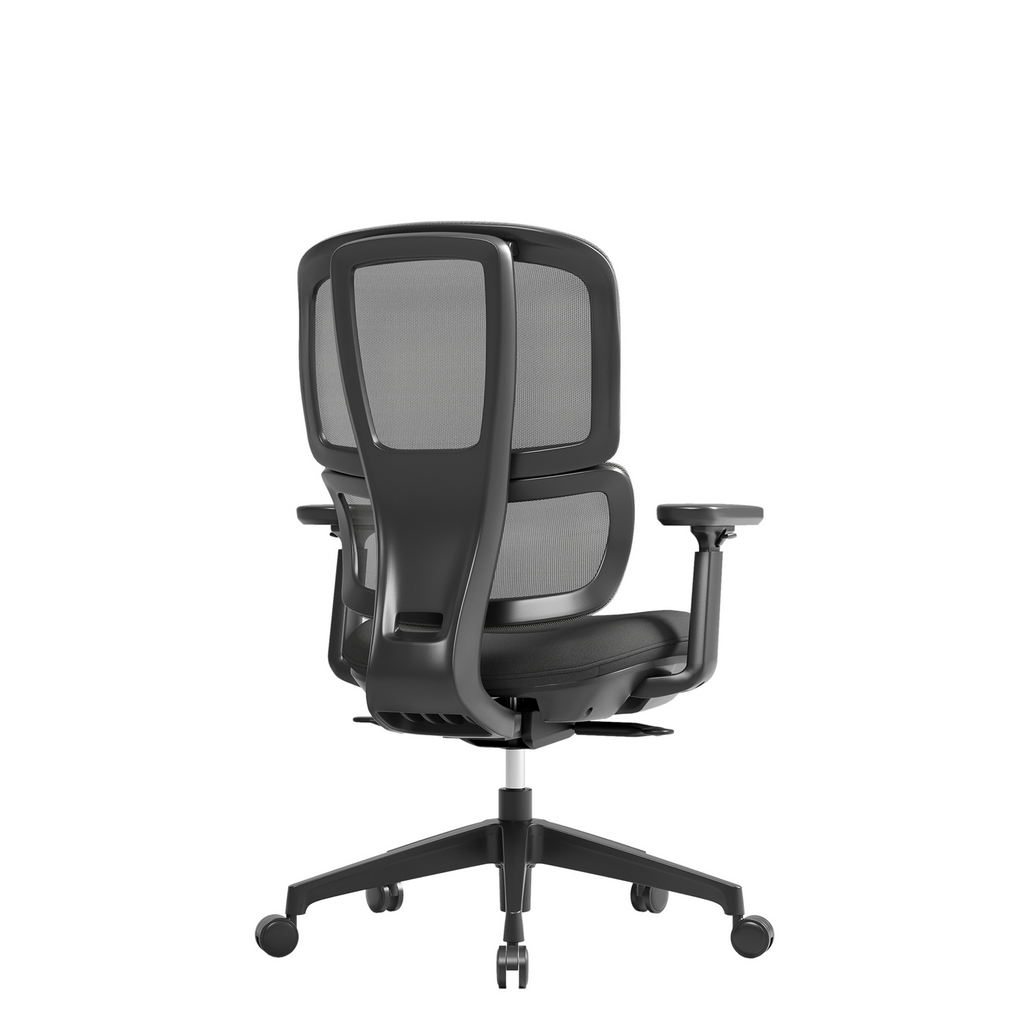 Picture of Shelby black mesh back operator chair with black fabric seat