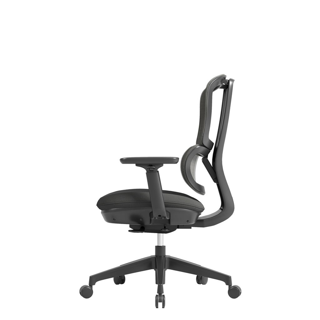 Picture of Shelby black mesh back operator chair with black fabric seat