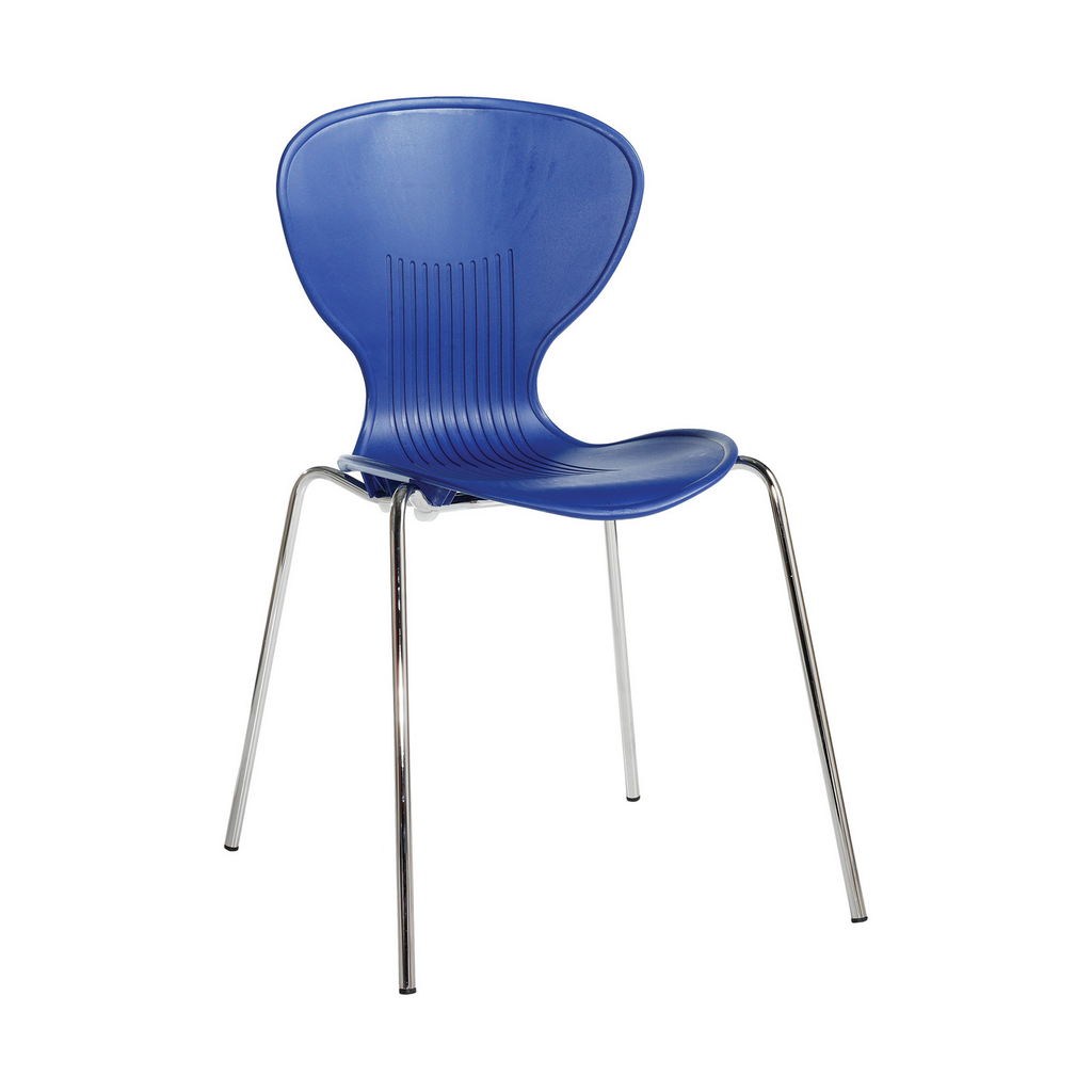 Picture of Sienna one piece shell chair with chrome legs (pack of 4) - blue