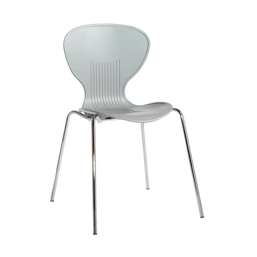 Picture of Sienna one piece shell chair with chrome legs (pack of 4) - grey