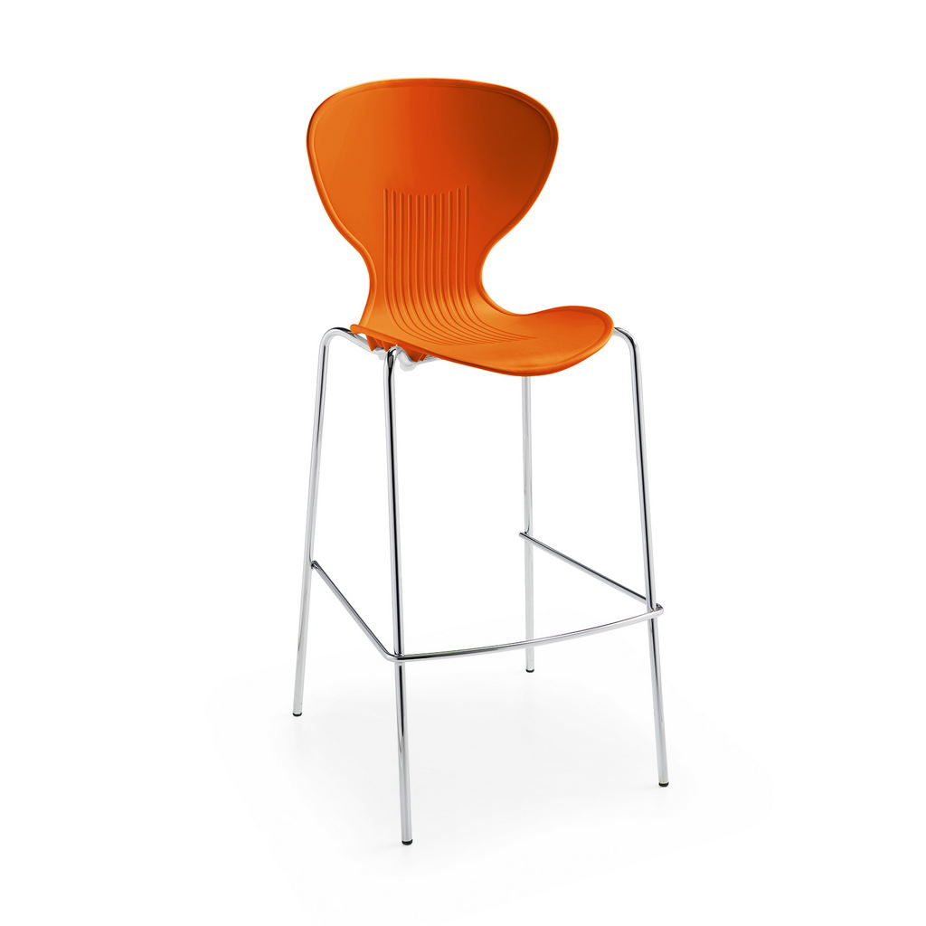 Picture of Sienna one piece stool with chrome legs (pack of 2) - orange