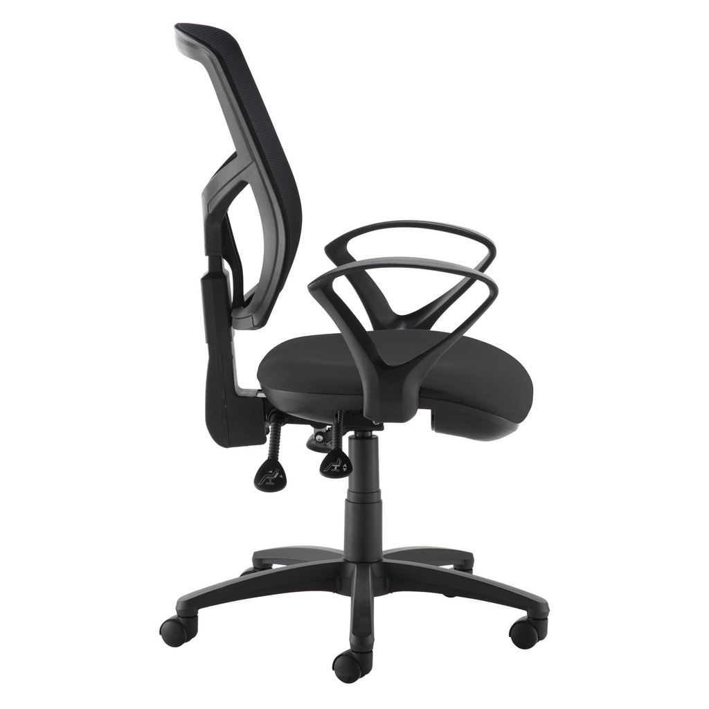 Picture of Senza high mesh back operator chair with fixed arms - black