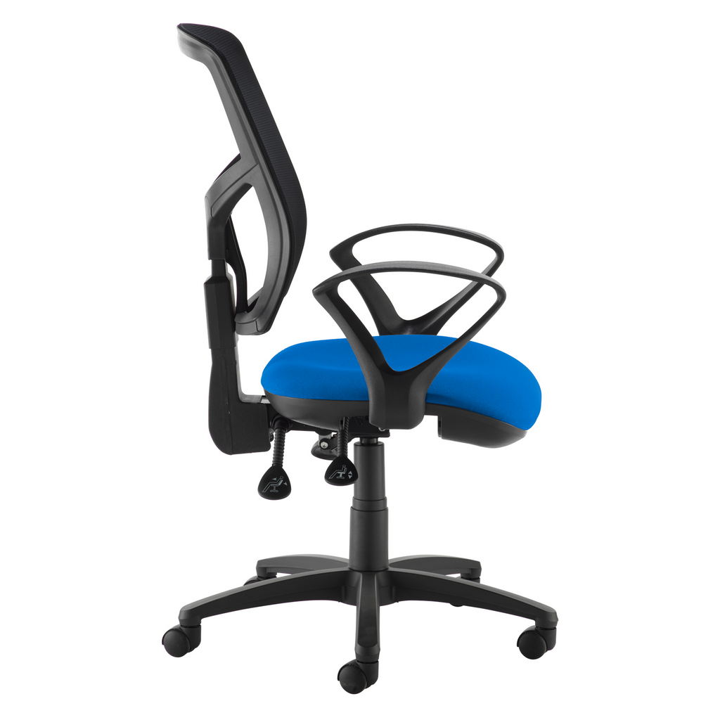 Picture of Senza high mesh back operator chair with fixed arms - blue