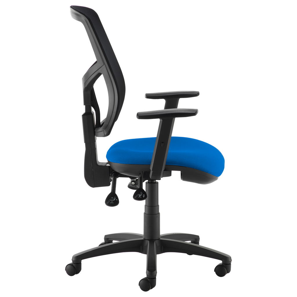 Picture of Senza high mesh back operator chair with adjustable arms - blue