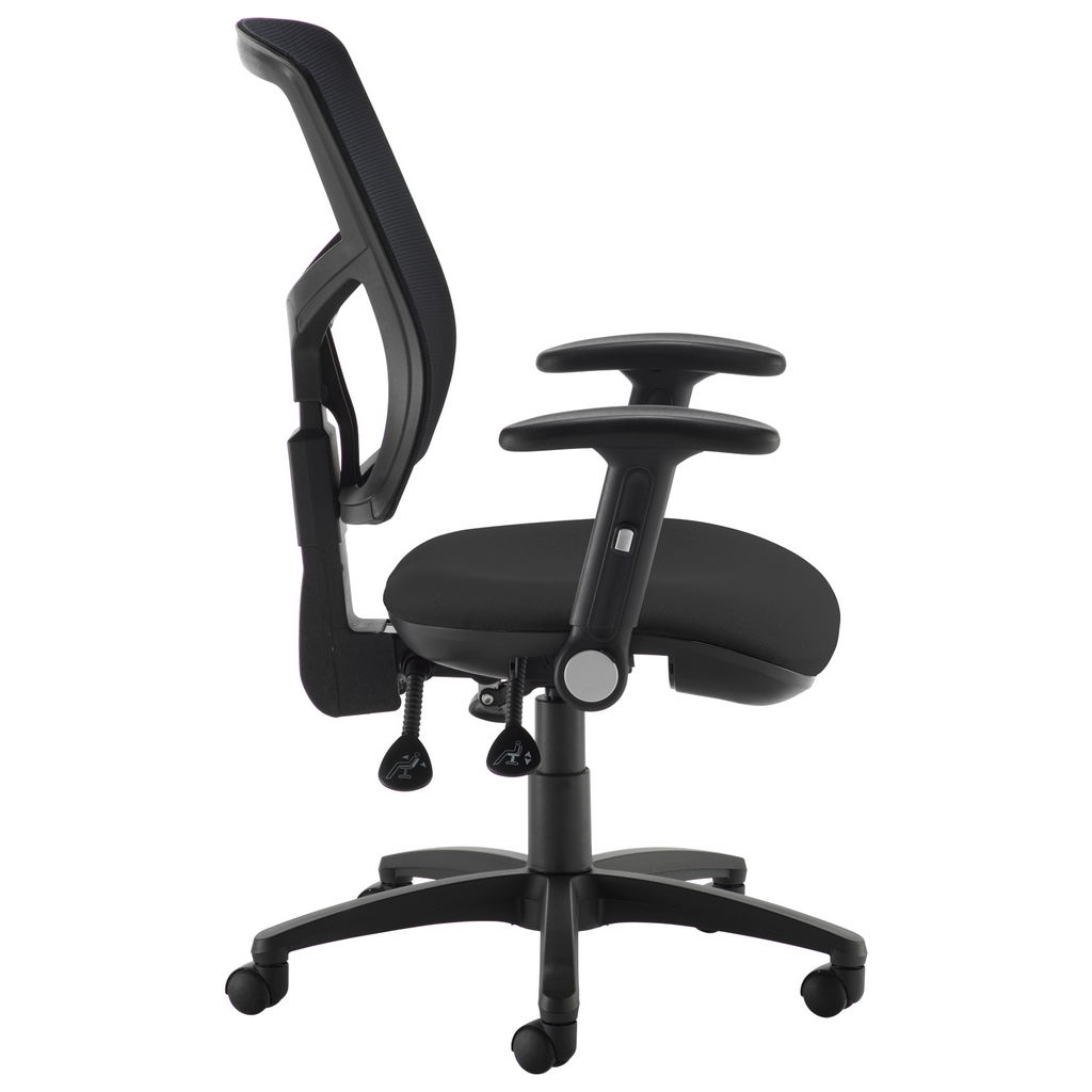 Picture of Senza mesh back operator chair with folding arms - black