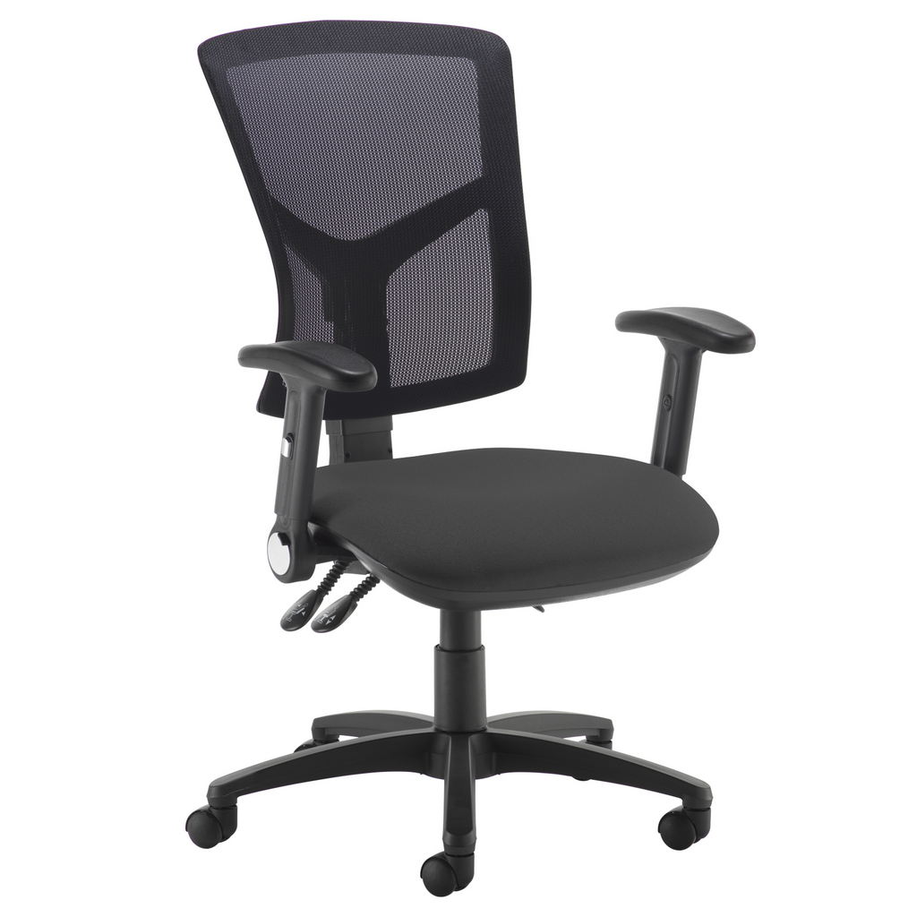 Picture of Senza high mesh back operator chair with folding arms - black