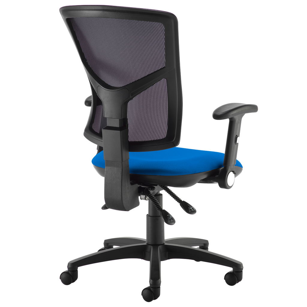 Picture of Senza high mesh back operator chair with folding arms - blue