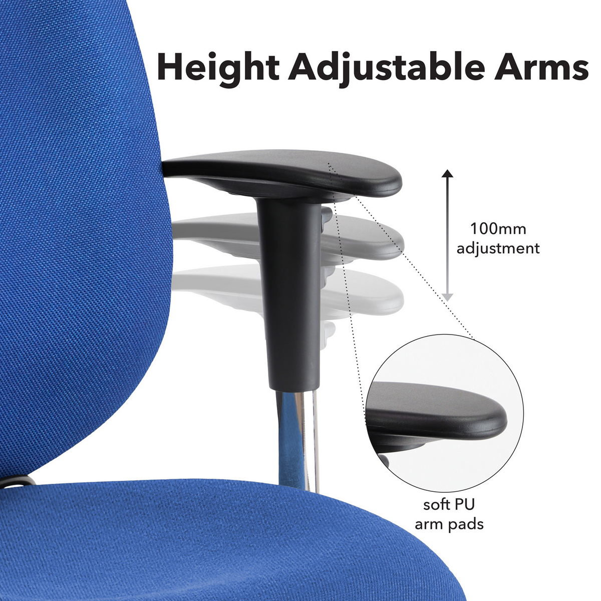 Picture of Sofia adjustable lumbar operators chair - blue