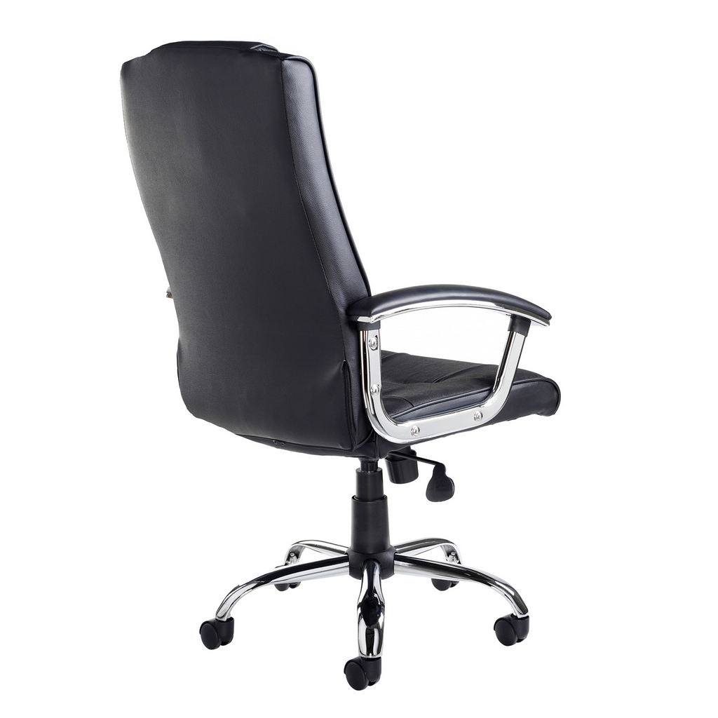 Picture of Somerset high back managers chair - black leather faced