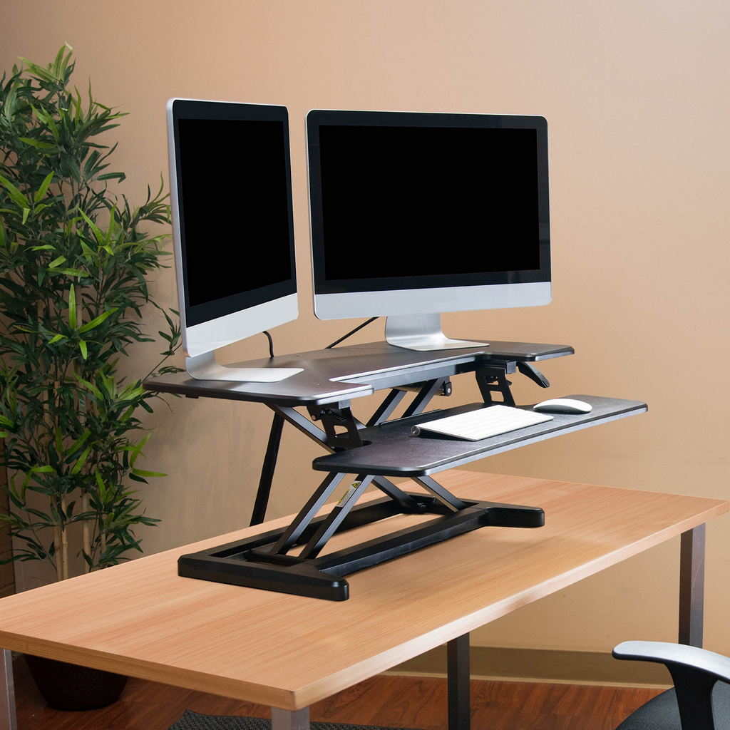 Picture of Sora height adjustable sit stand workstation for desks - Black
