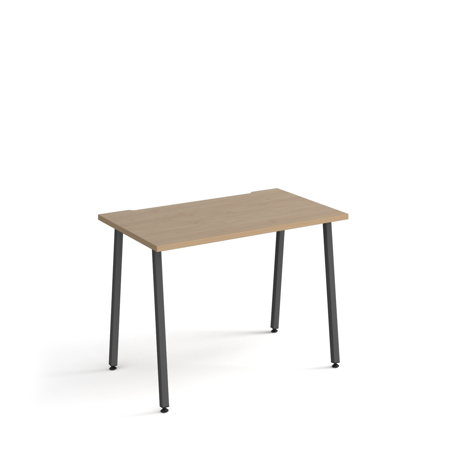 Picture of Sparta straight desk 1000mm x 600mm with A-frame legs - charcoal frame, Oak Top