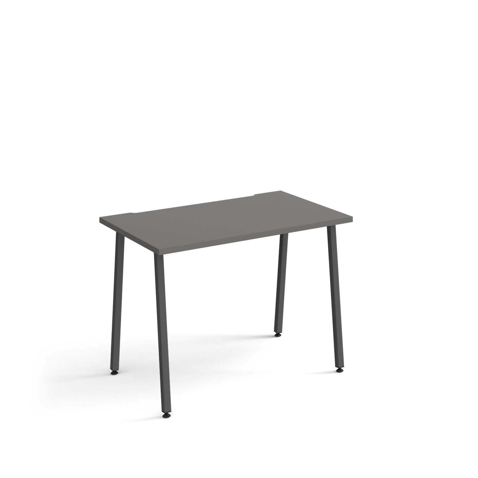 Picture of Sparta straight desk 1000mm x 600mm with A-frame legs - charcoal frame, grey top