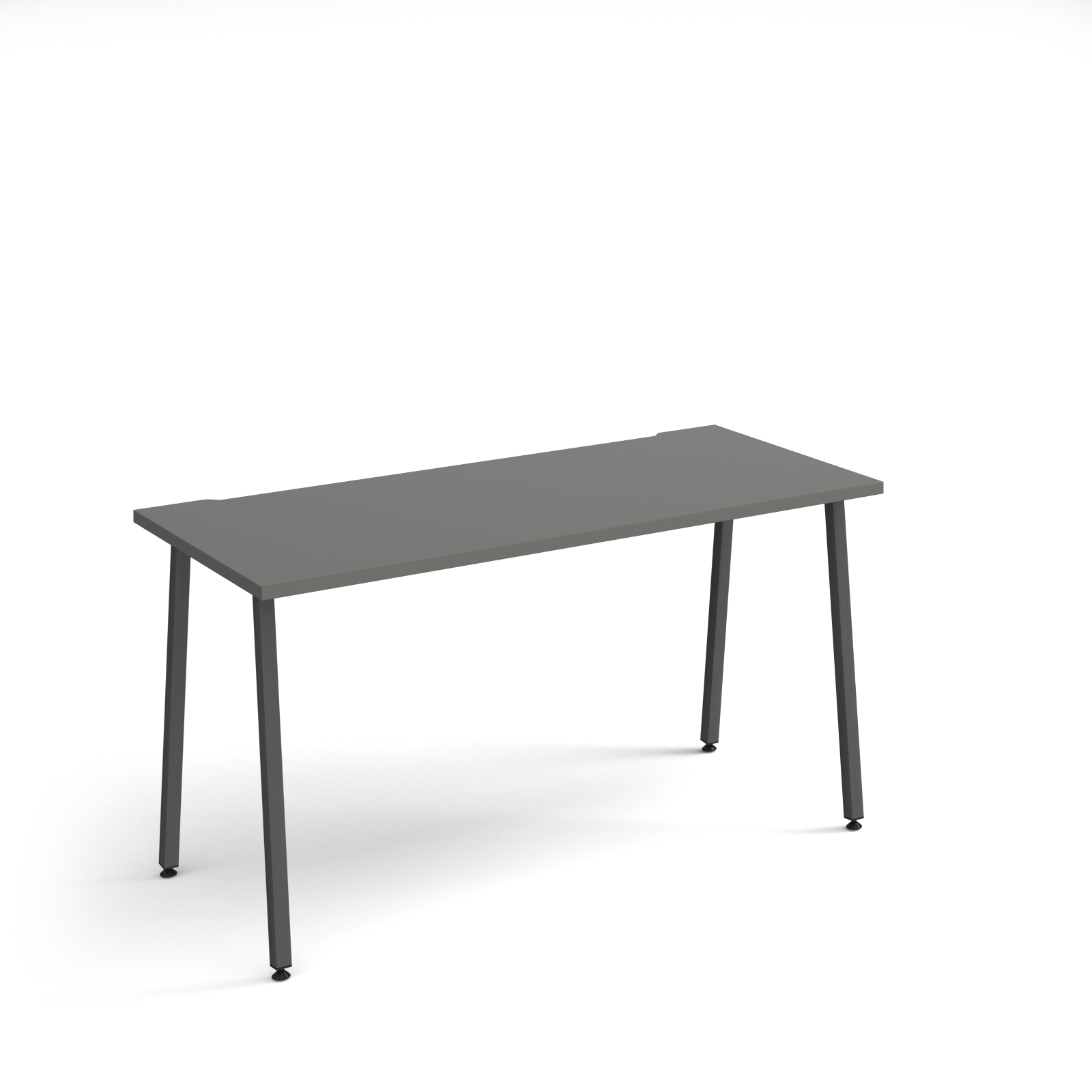 Picture of Sparta straight desk 1400mm x 600mm with A-frame legs - charcoal frame, grey top