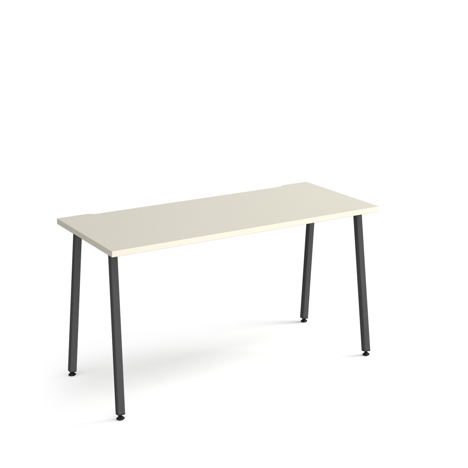 Picture of Sparta straight desk 1400mm x 600mm with A-frame legs - charcoal frame, White Top