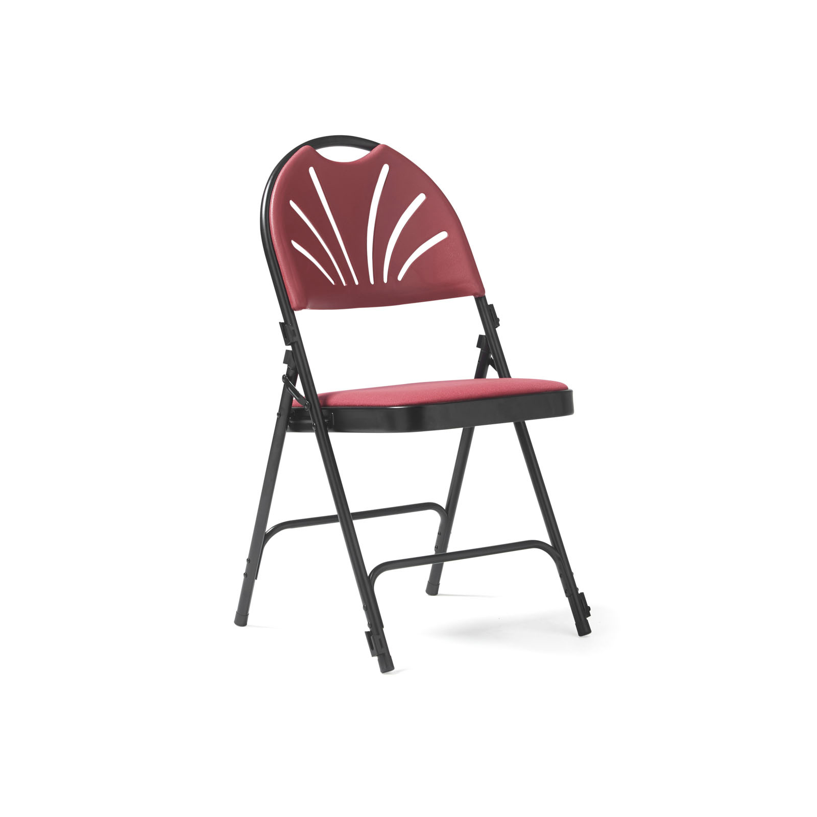 Picture of Spira steel folding chair with burgundy fabric seat and matching back - 4 Units per box