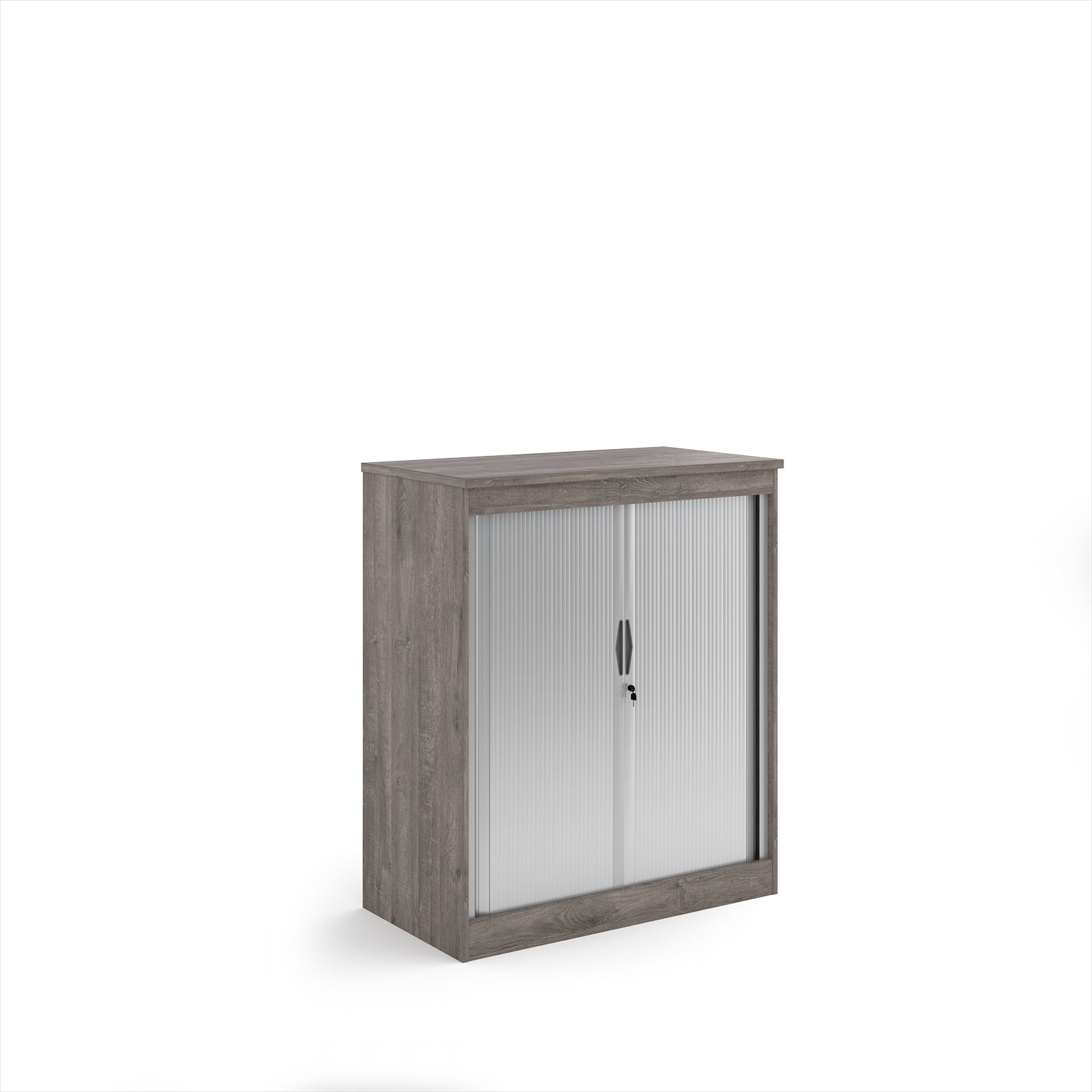 Picture of Systems horizontal tambour door cupboard 1200mm high - Grey Oak