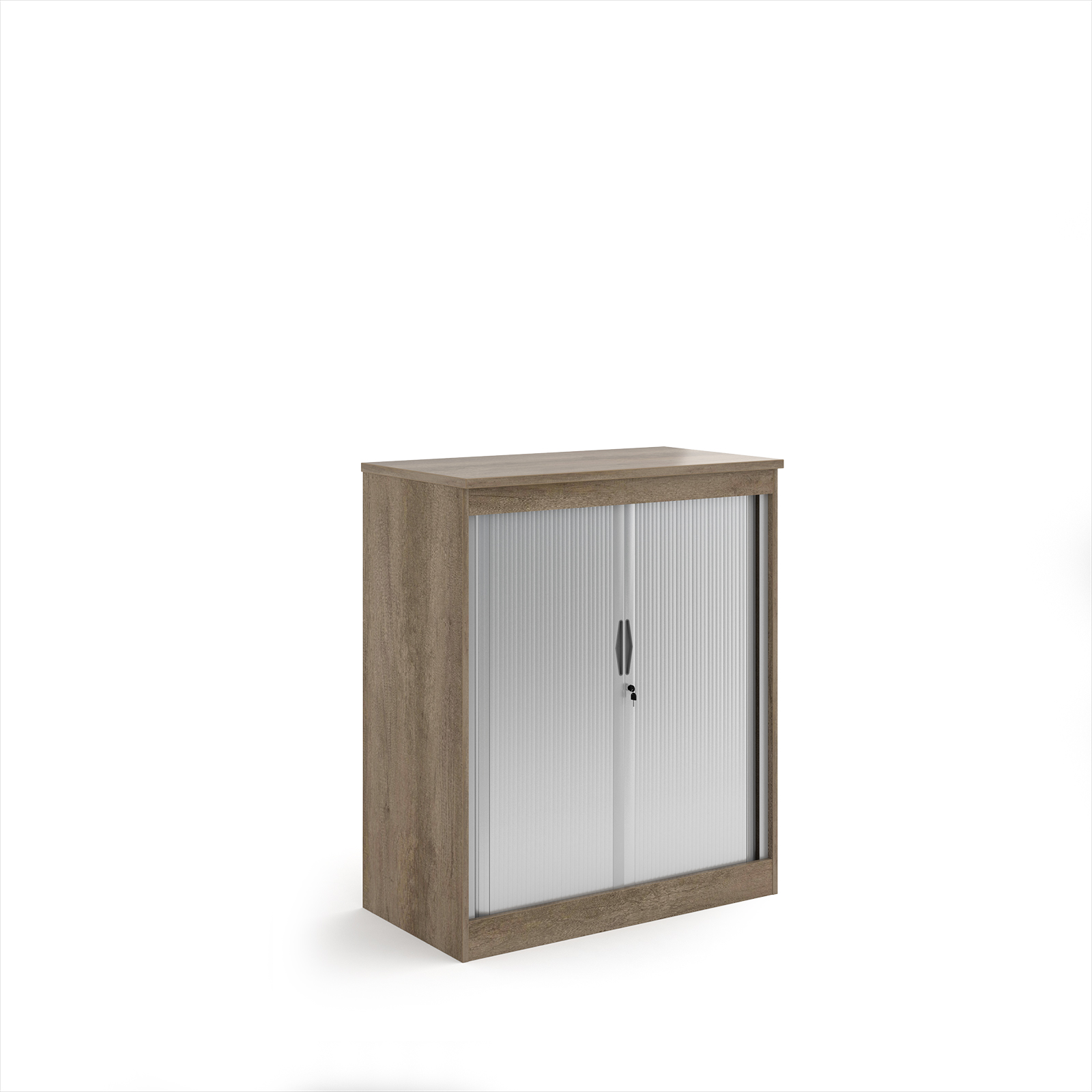 Picture of Systems horizontal tambour door cupboard 1200mm high - Nebraska Oak