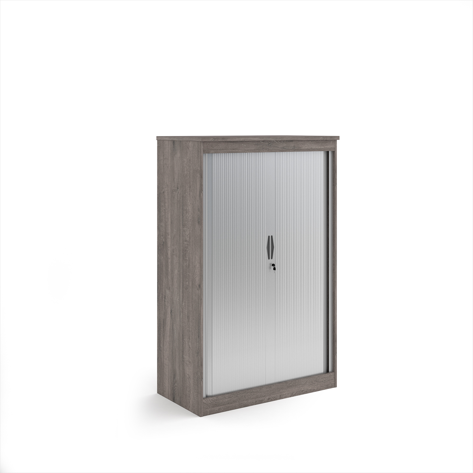Picture of Systems horizontal tambour door cupboard 1600mm high - Grey Oak