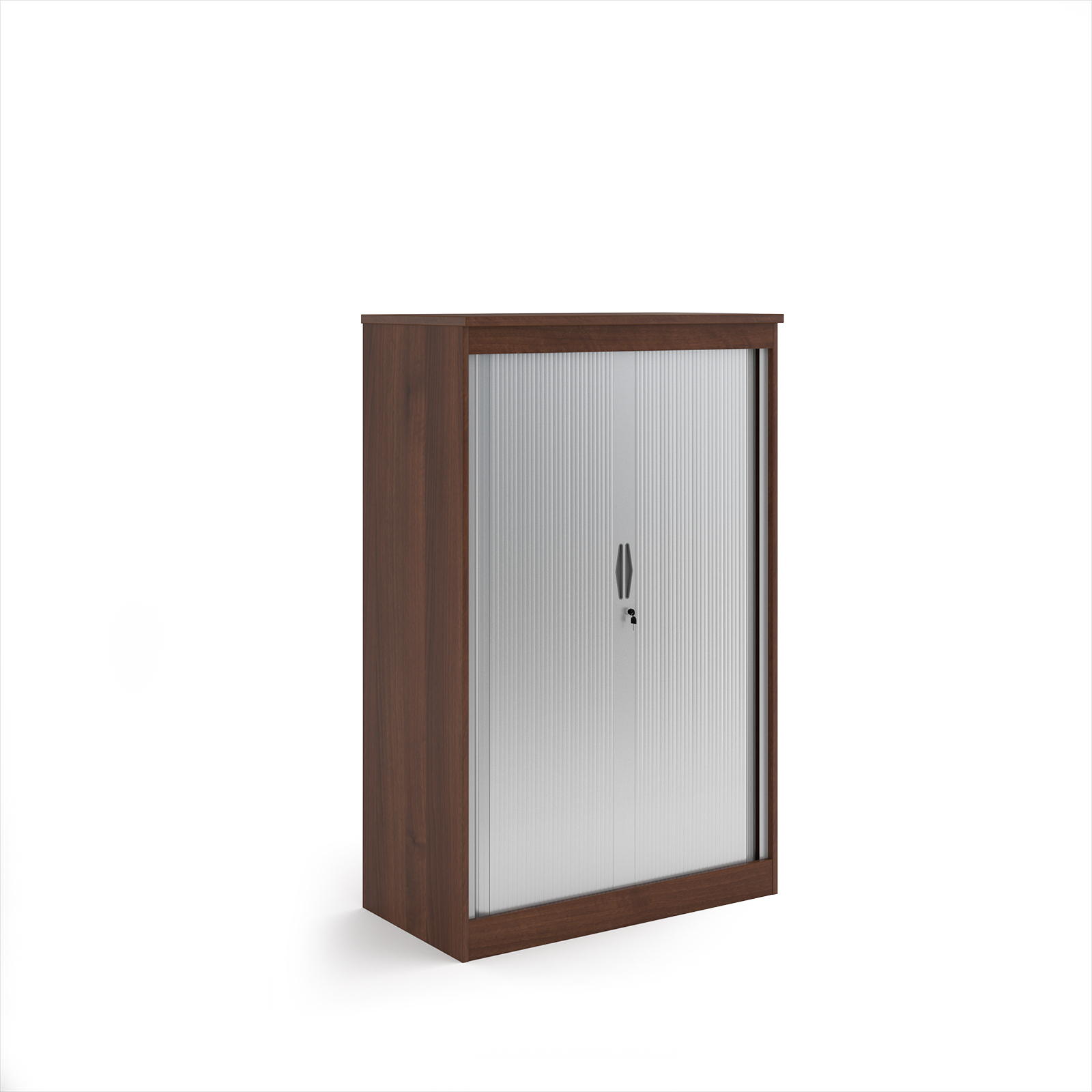 Picture of Systems horizontal tambour door cupboard 1600mm high - Walnut
