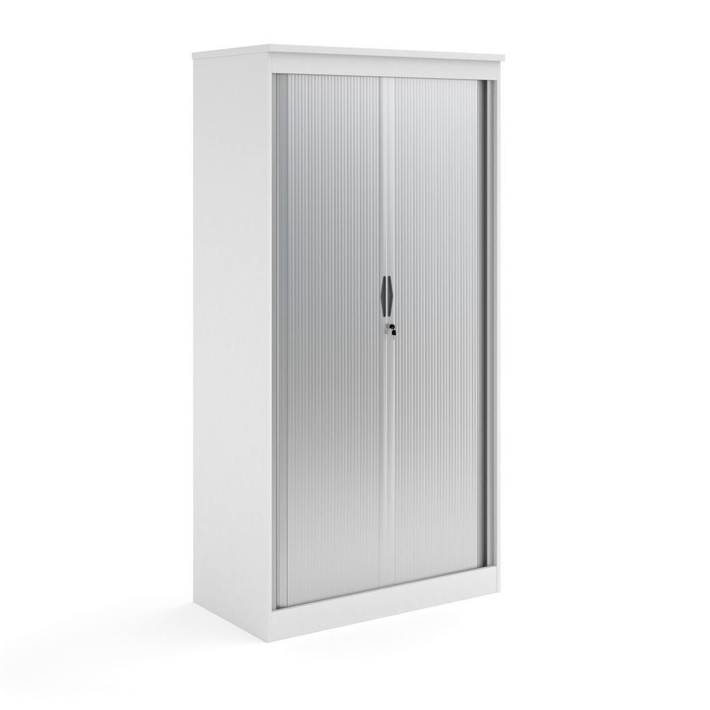 Picture of Systems horizontal tambour door cupboard 2000mm high - white