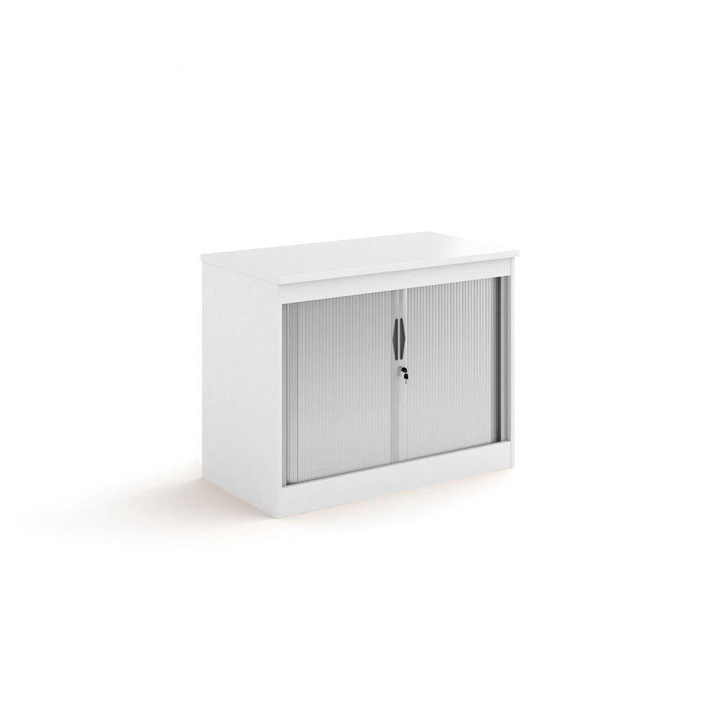 Picture of Systems horizontal tambour door cupboard 800mm high - white