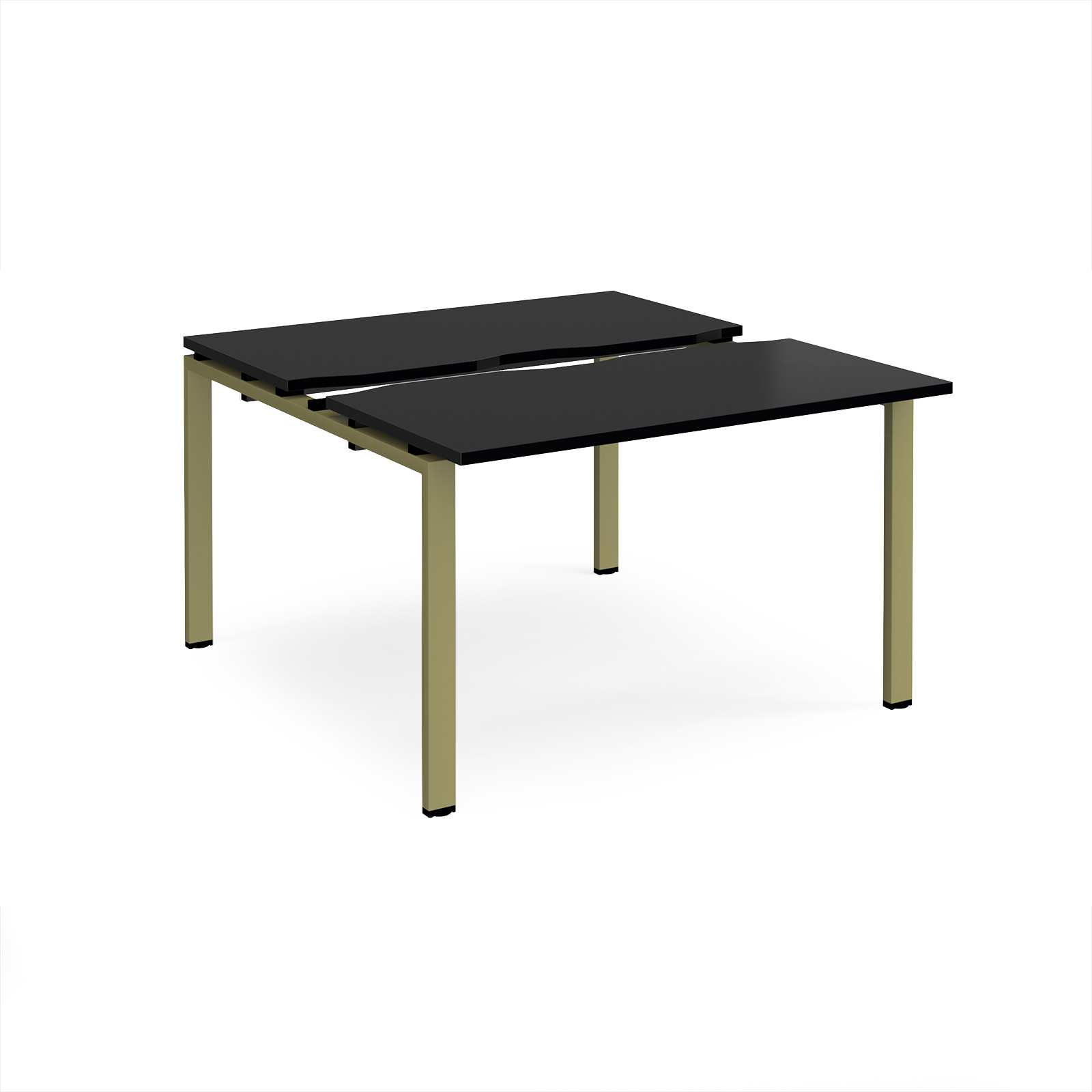 Picture of Adapt sliding top back to back desks 1200mm x 1200mm - green frame, black top