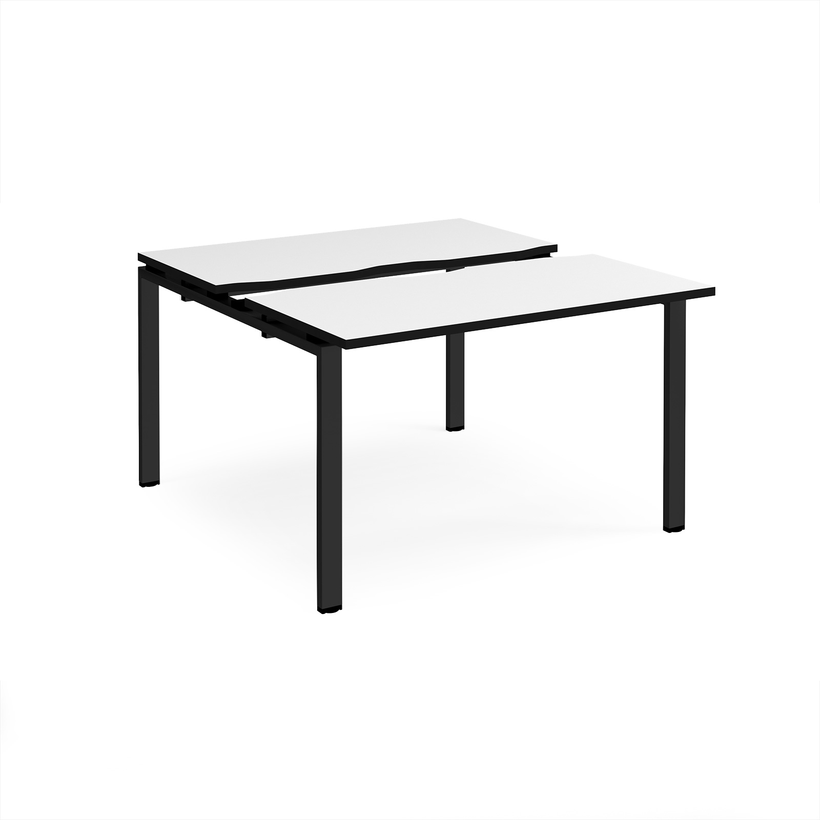Picture of Adapt sliding top back to back desks 1200mm x 1200mm - black frame, White Top, black edge