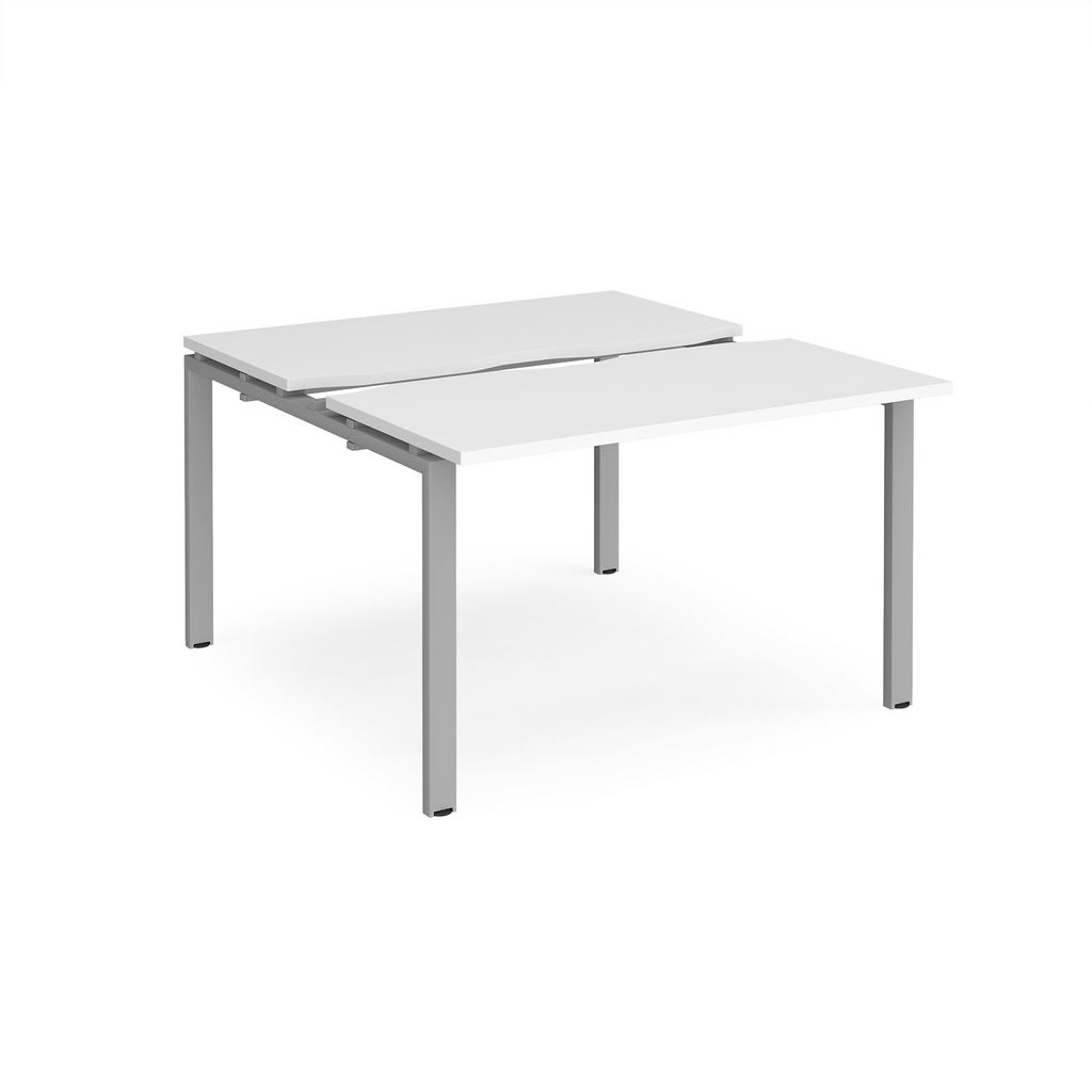 Picture of Adapt sliding top back to back desks 1200mm x 1200mm - silver frame, white top