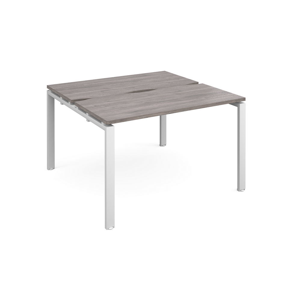 Picture of Adapt sliding top back to back desks 1200mm x 1200mm - white frame, grey oak top