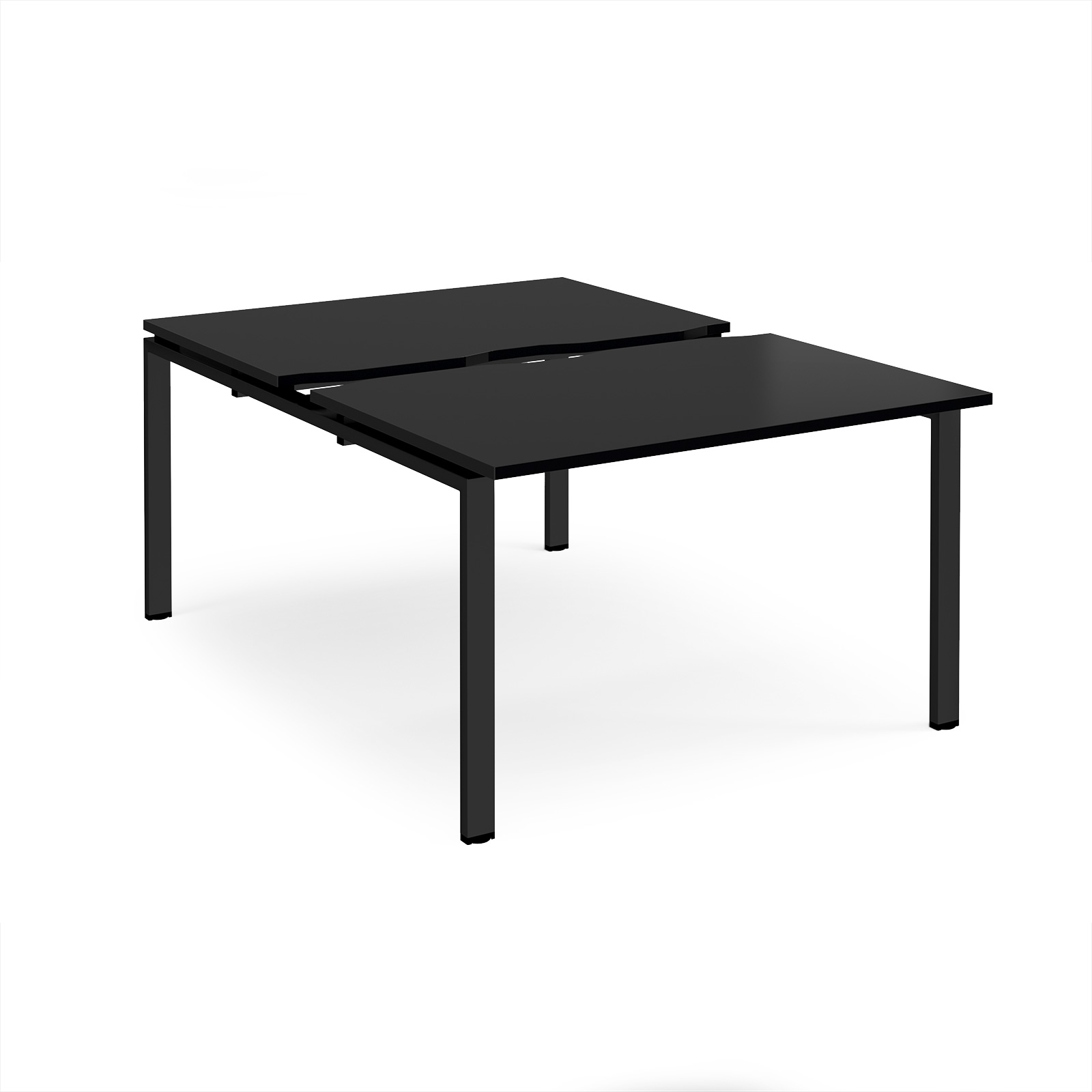 Picture of Adapt sliding top back to back desks 1200mm x 1600mm - black frame, black top