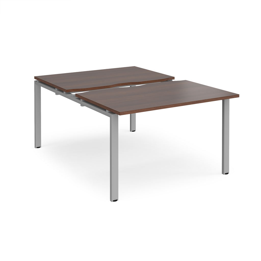 Picture of Adapt sliding top starter units 1200mm x 1600mm - silver frame, walnut top