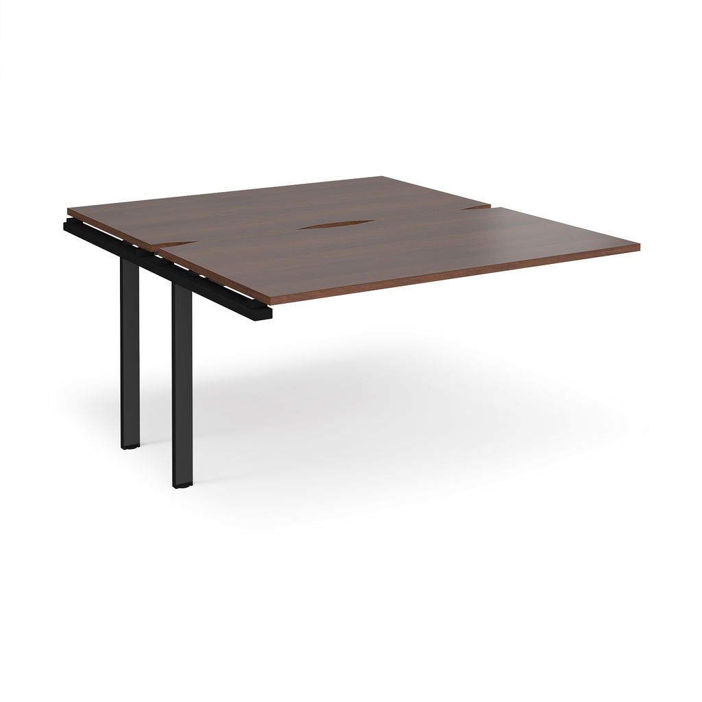 Picture of Adapt sliding top add on unit single 1400mm x 1600mm - black frame, walnut top