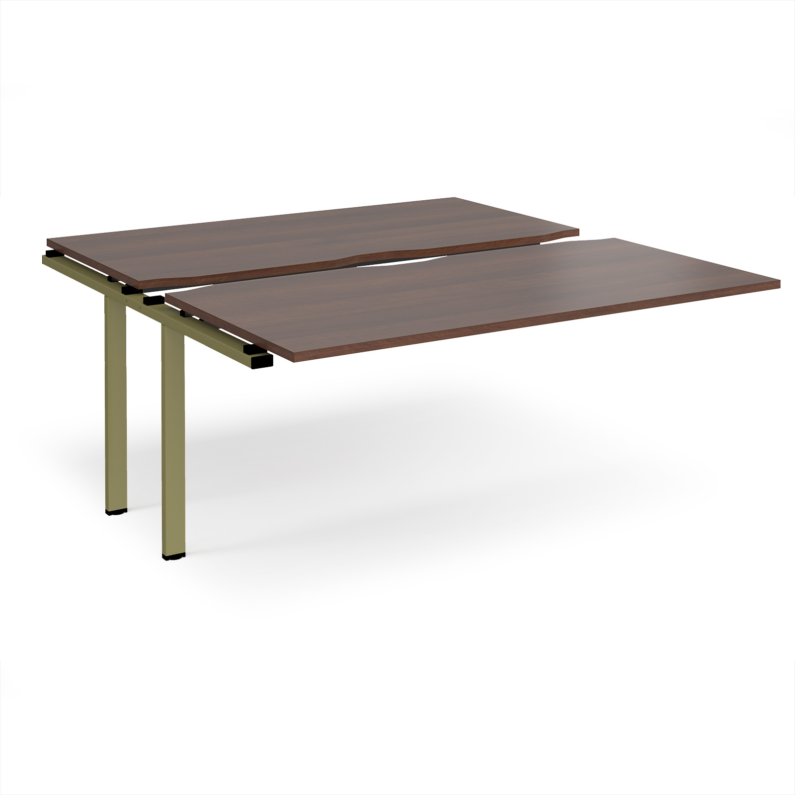 Picture of Adapt sliding top add on unit single 1600mm x 1600mm - green frame, Walnut top