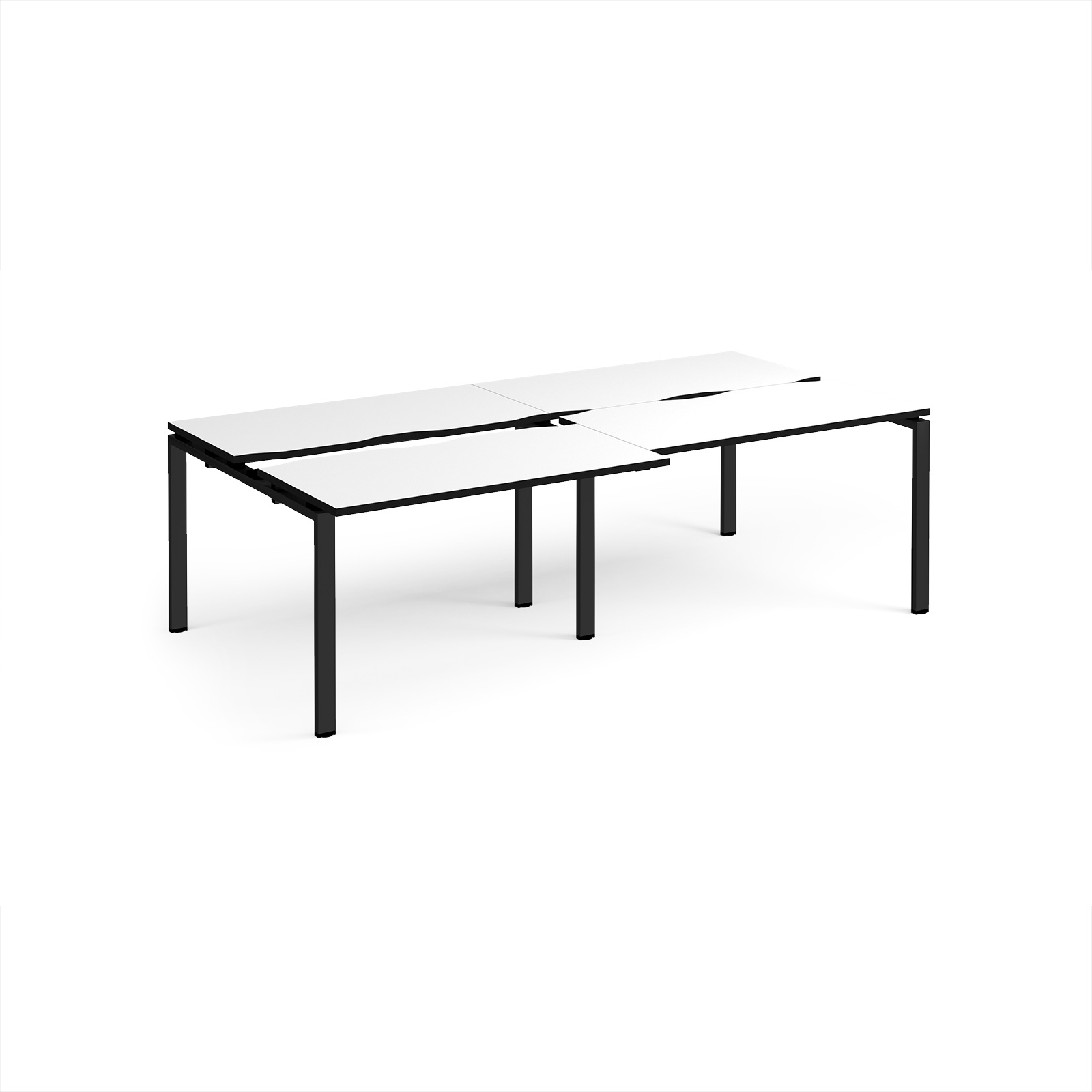 Picture of Adapt sliding top double back to back desks 2400mm x 1200mm - black frame, White Top, black edge
