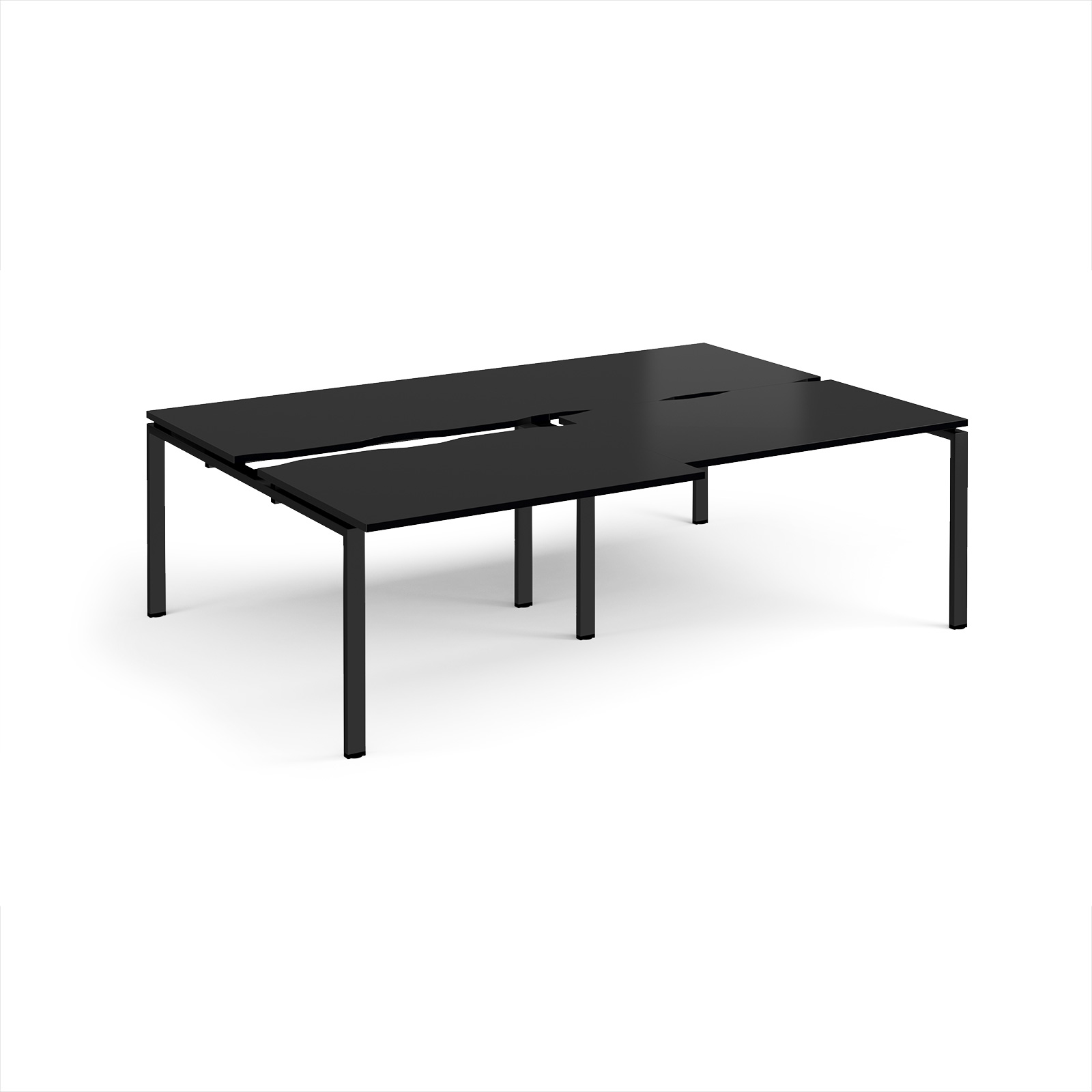 Picture of Adapt sliding top double back to back desks 2400mm x 1600mm - black frame, black top