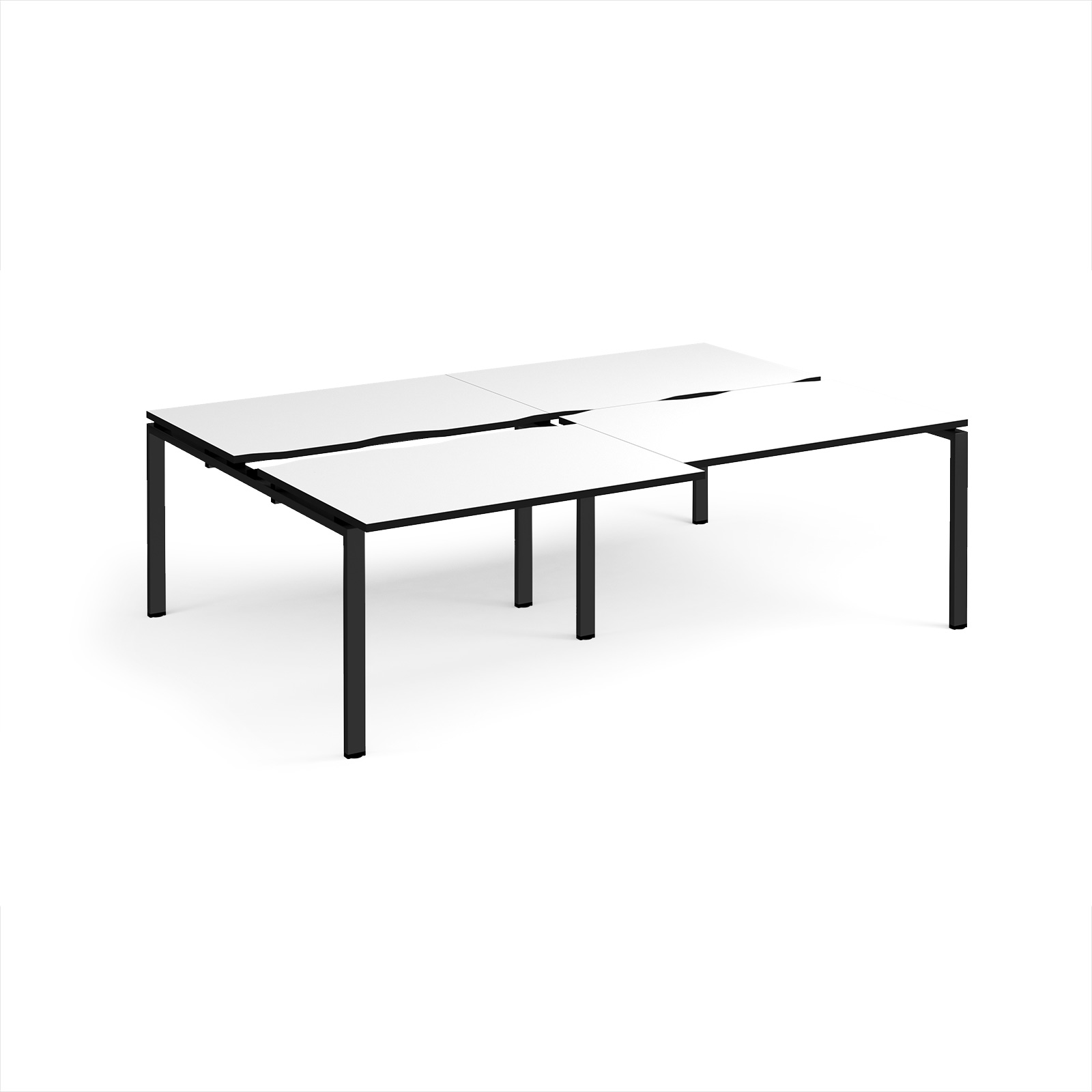 Picture of Adapt sliding top double back to back desks 2400mm x 1600mm - black frame, White Top, black edge