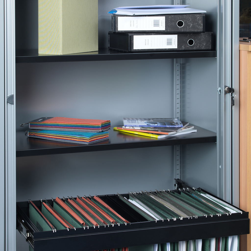 Picture of Extra shelf for steel storage cupboards - black
