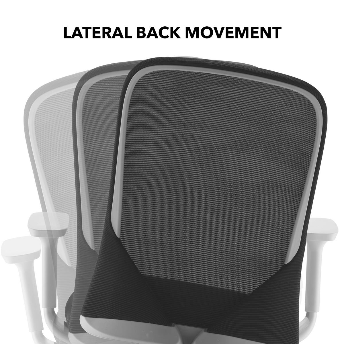 Picture of Sway black mesh back adjustable operator chair with black fabric seat, grey frame and base