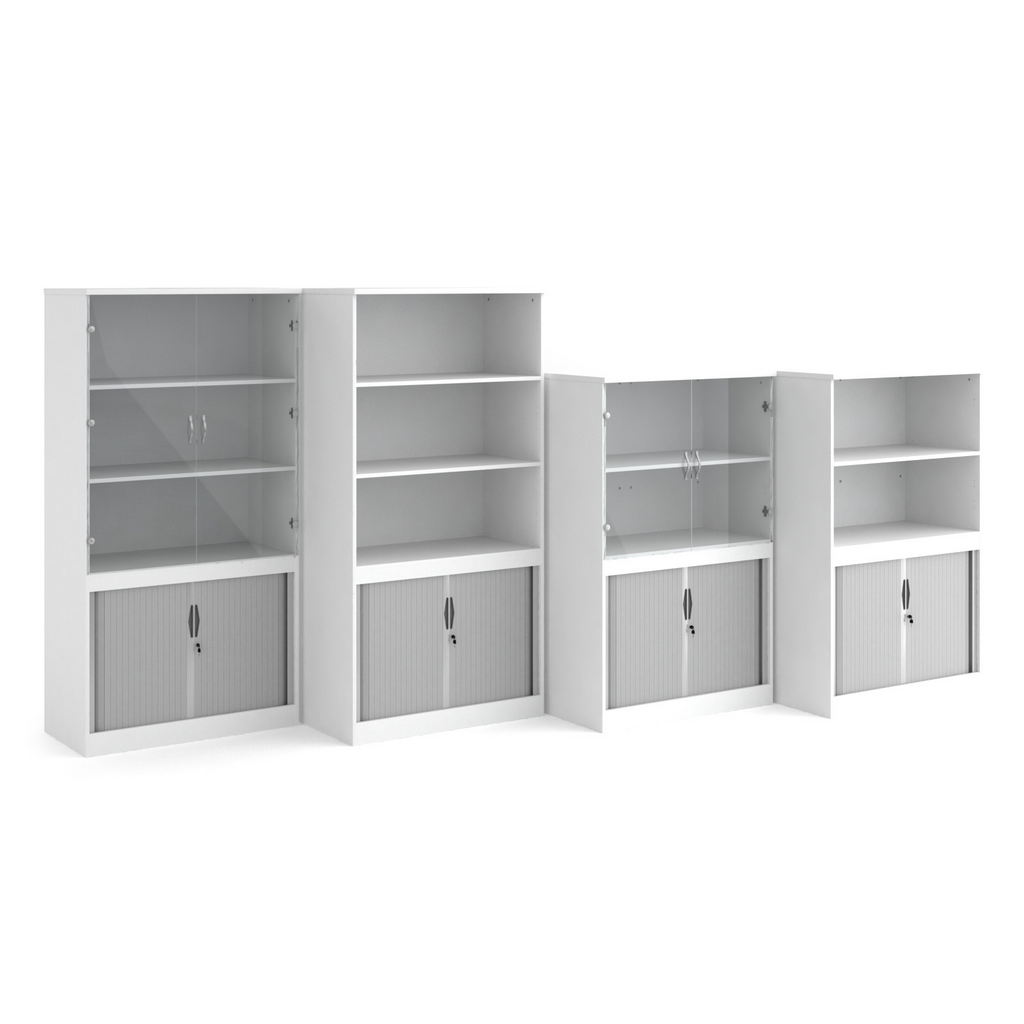 Picture of Systems horizontal tambour door cupboard 2000mm high - white