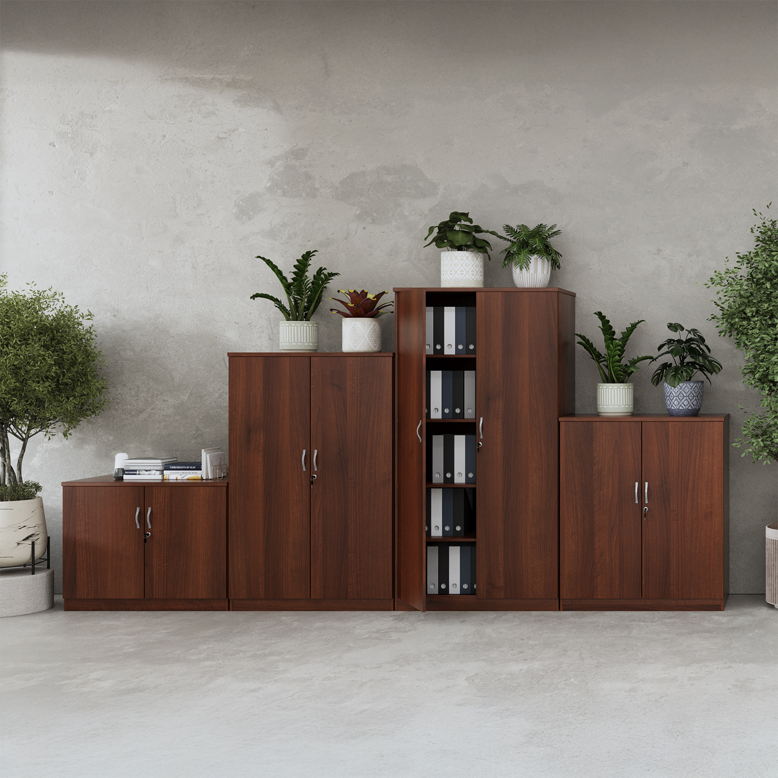 Picture of Systems double door cupboard 2000mm high - Beech