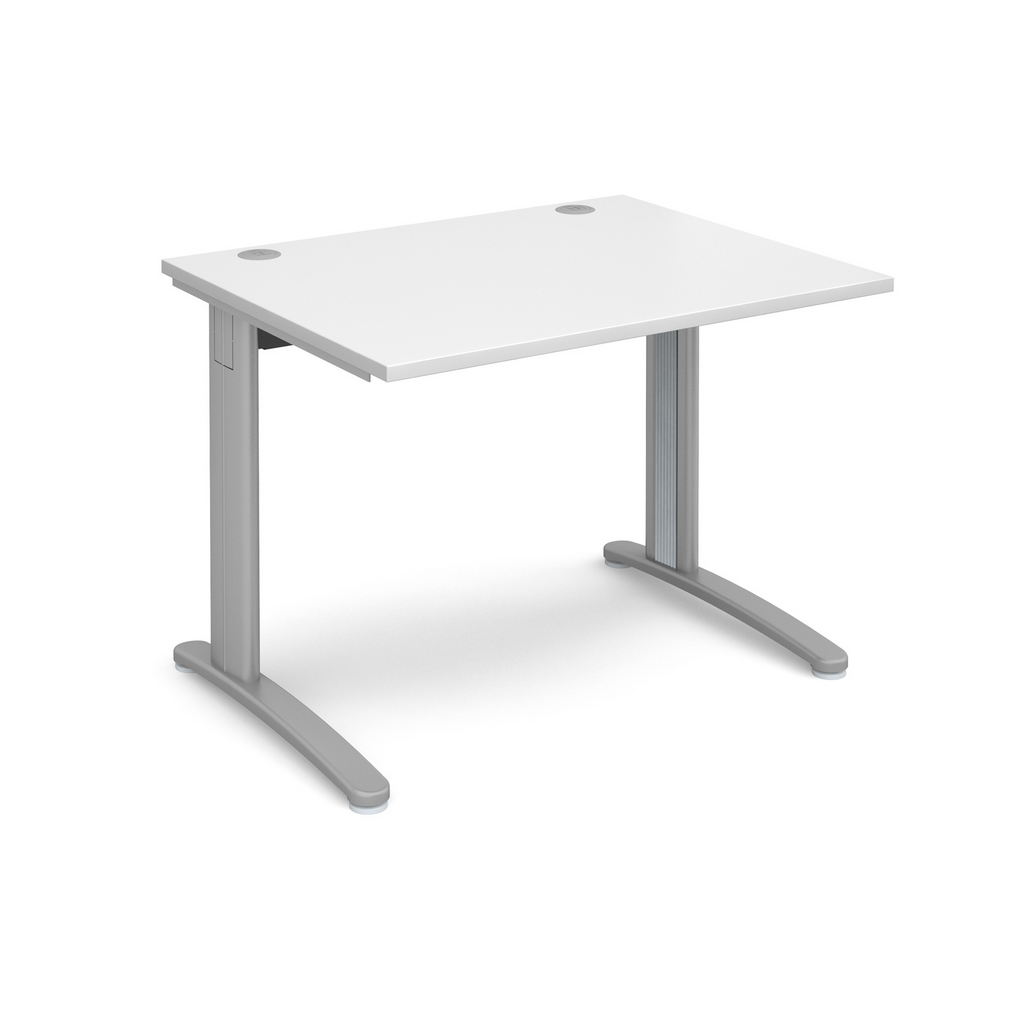 Picture of TR10 straight desk 1000mm x 800mm - silver frame, white top
