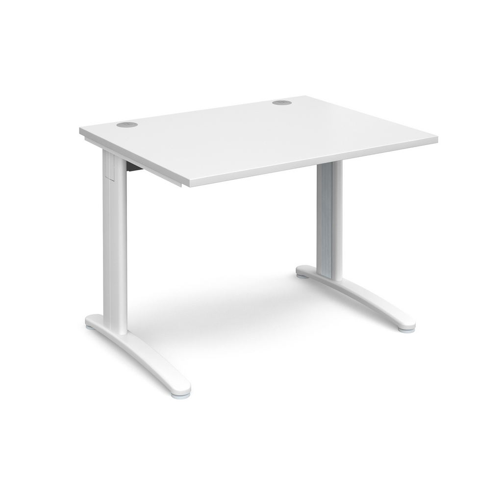 Picture of TR10 straight desk 1000mm x 800mm - white frame, white top